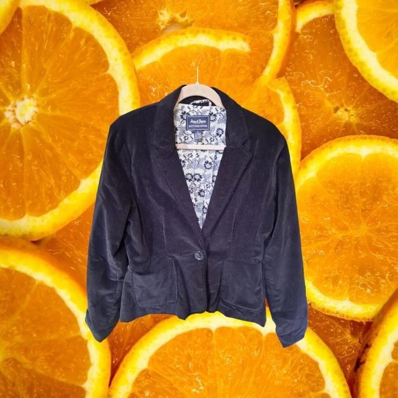 STEVE & Barry's Black Velvet One Button‎ Blazer Size Large - Picture 1 of 4